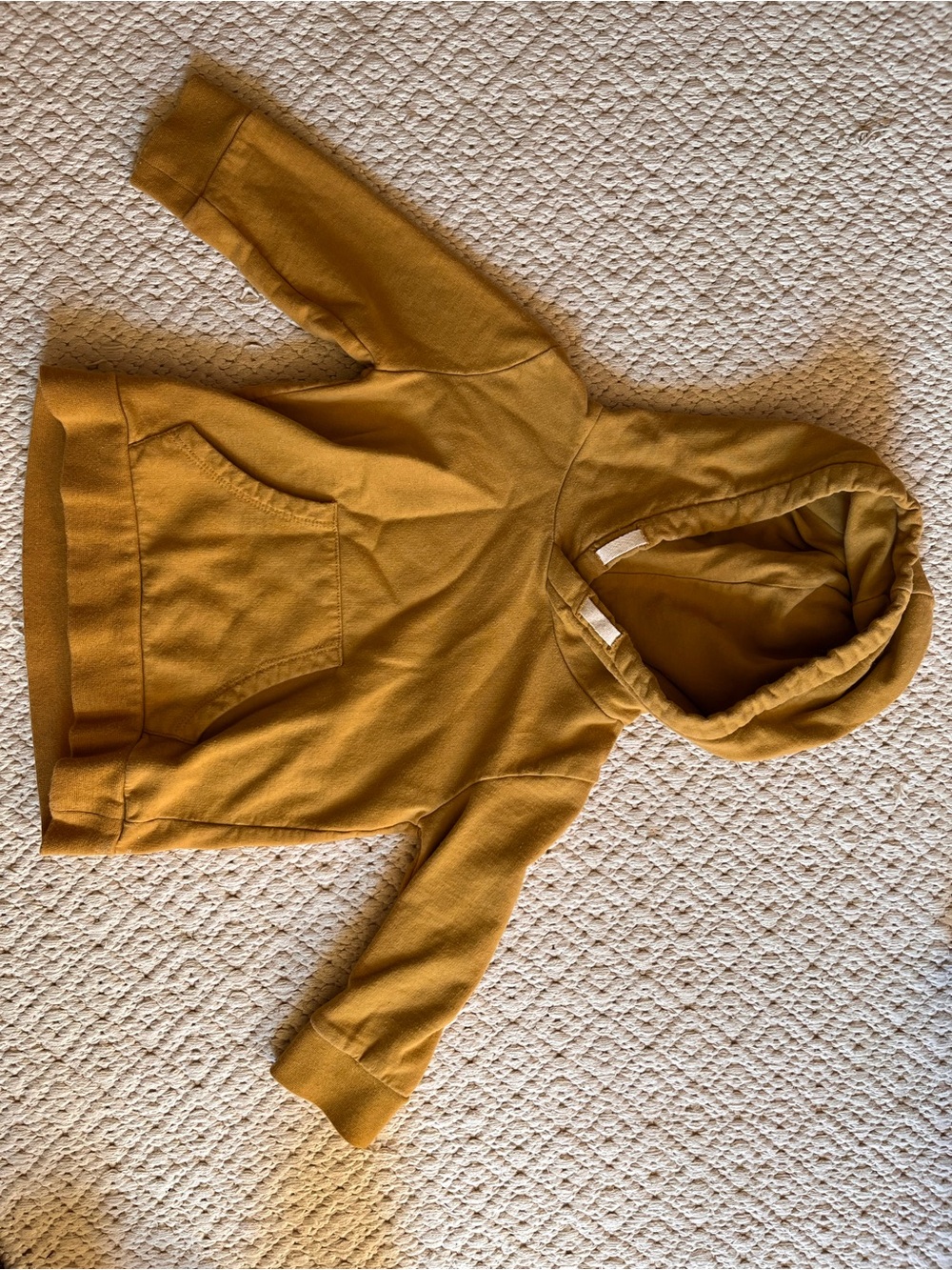 Kids Gray Label Hooded Pullover Sweatshirt - Mustard